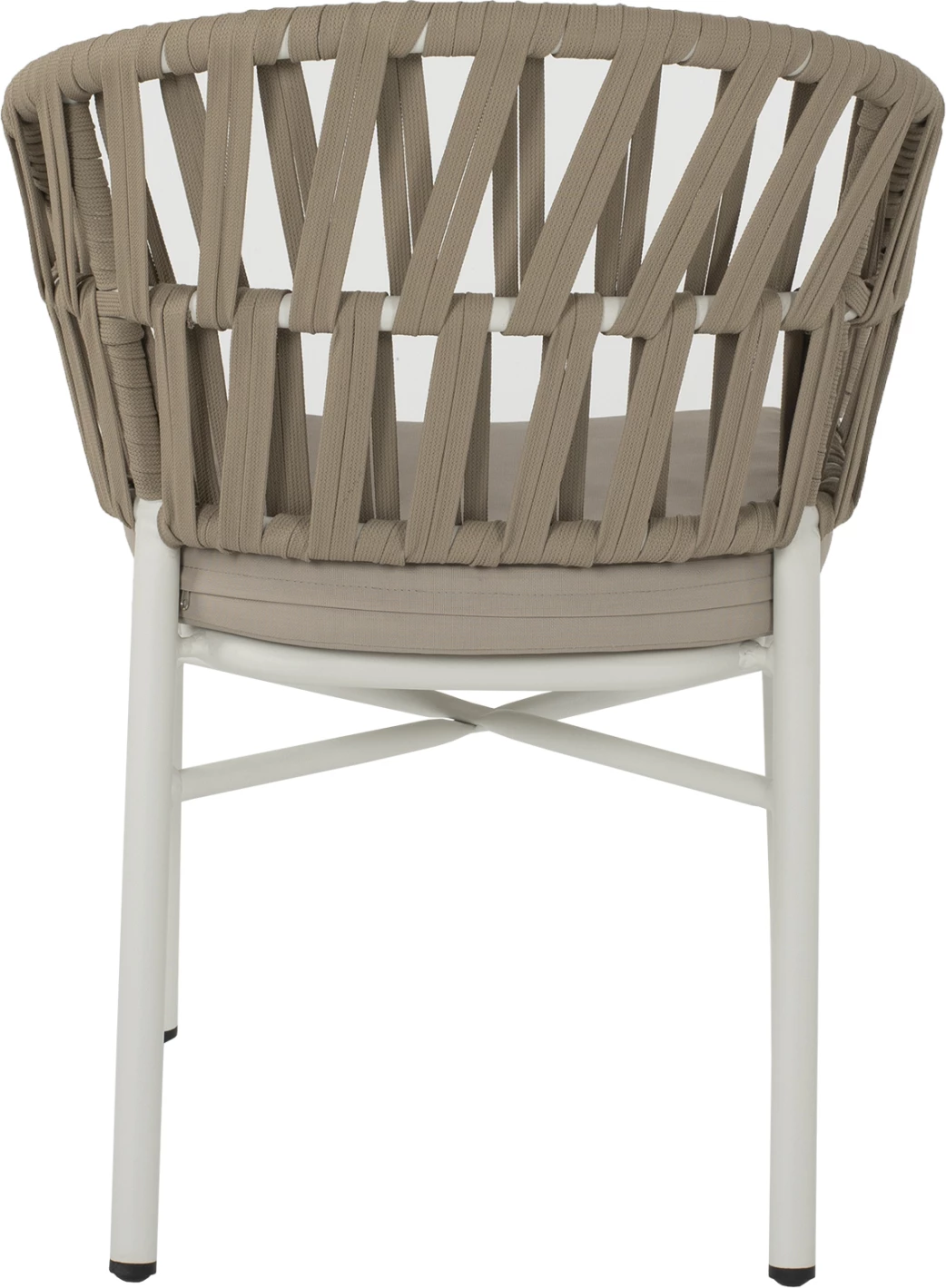 Aluminijasti naslanjač bel z bež vrvjo 57x56x78Η cm FH5857.02