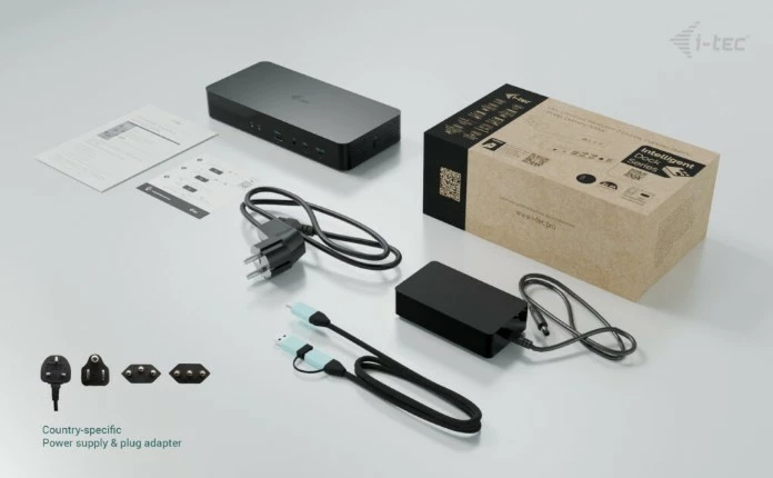 Docking računalniško ohišje i-tec CAINTGDUAL4KDOCPD, 100W Power Delivery, črn