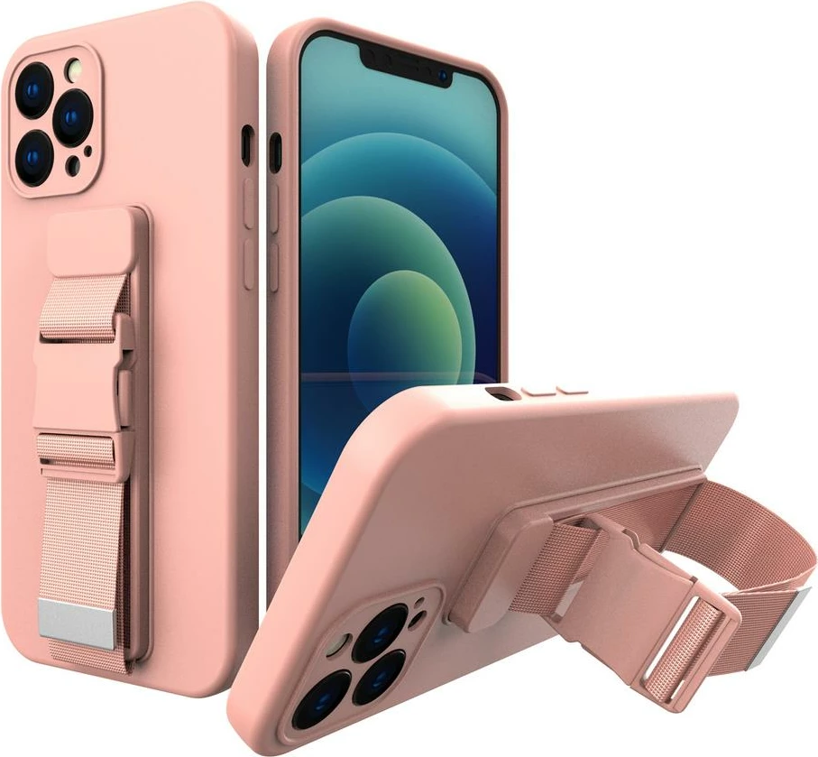 Ovitek za telefon z vrvico Hurtel Rope case za Xiaomi Redmi Note 10 5G / Poco M3 Pro, roza