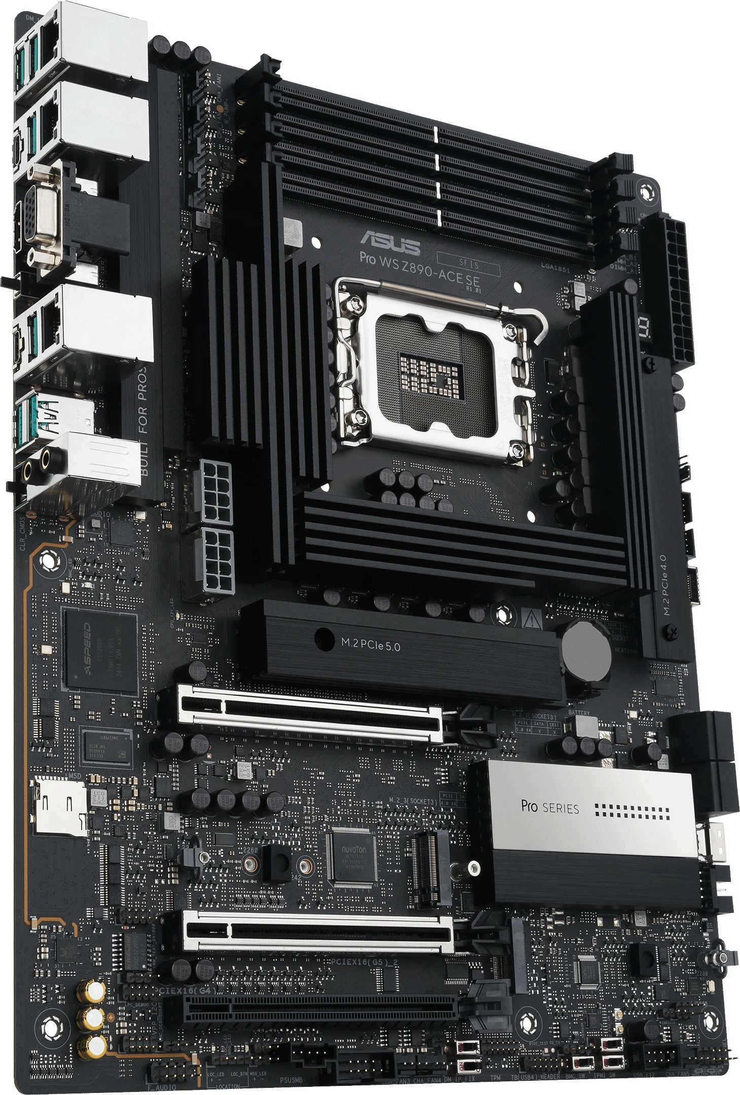 Plošča za delovno postajo ASUS Pro WS Z890-ACE SE, LGA 1851, DDR5 256GB, PCIe 5.0, Thunderbolt 4