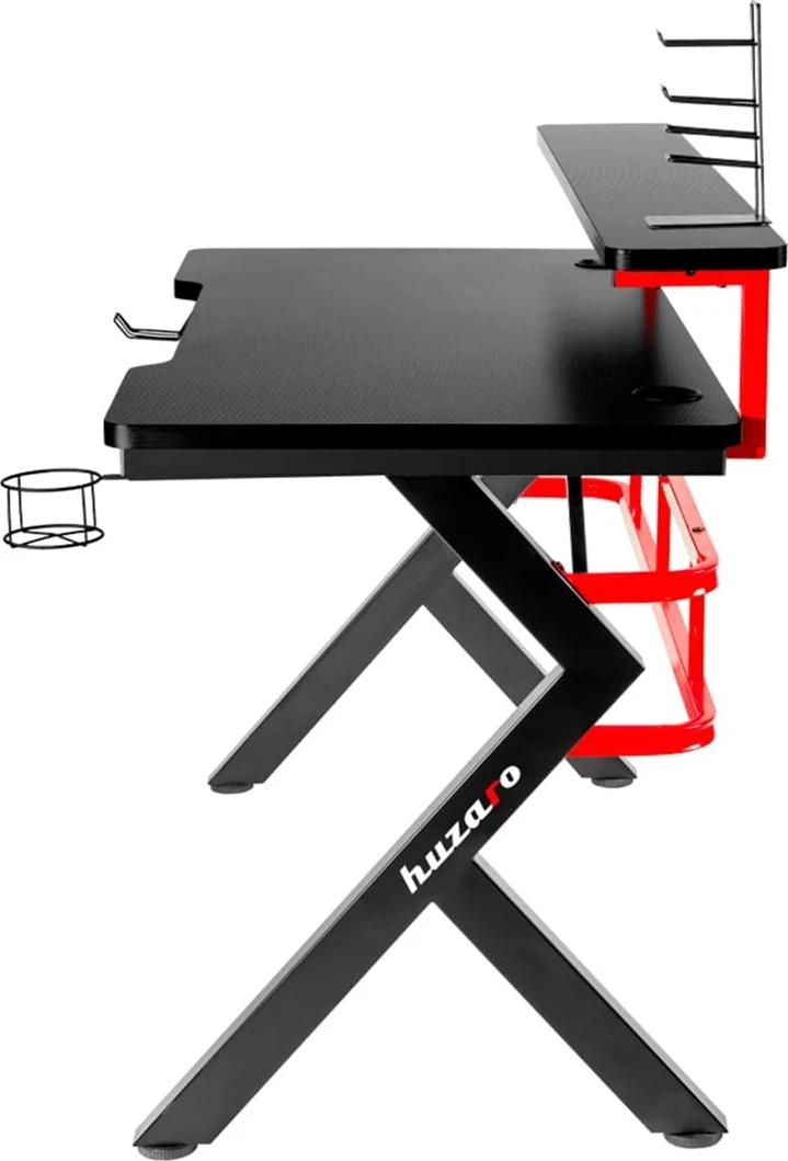 Gaming miza z ogljikovimi Huzaro Hero 5.0, črno/rdeča