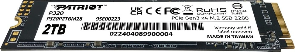 SSD 2 TB M.2 PCIe 3.0 NVMe, Patriot Memory P320