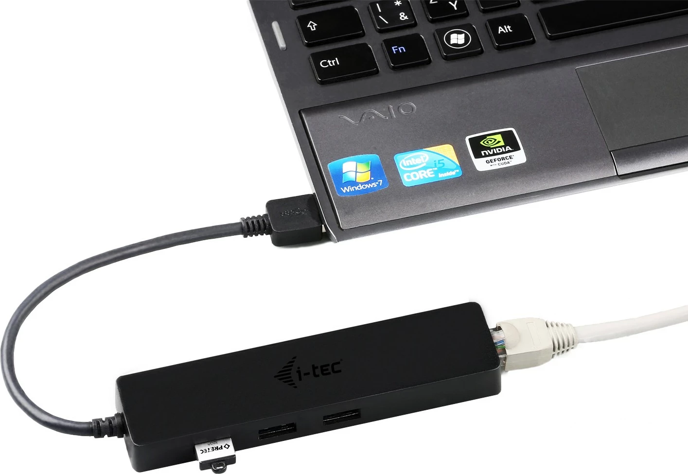 USB HUB s 3 vrati in Gigabit Ethernet, i-tec Advance, VIA VL813/ASIX AS88179, črn