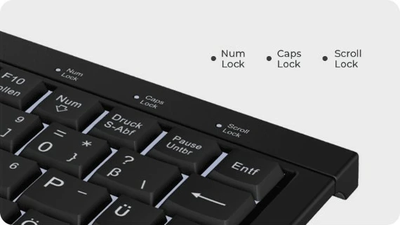 Kompaktna tipkovnica KeySonic KSK-3011ELC, z žico, LED, QWERTZ, črna