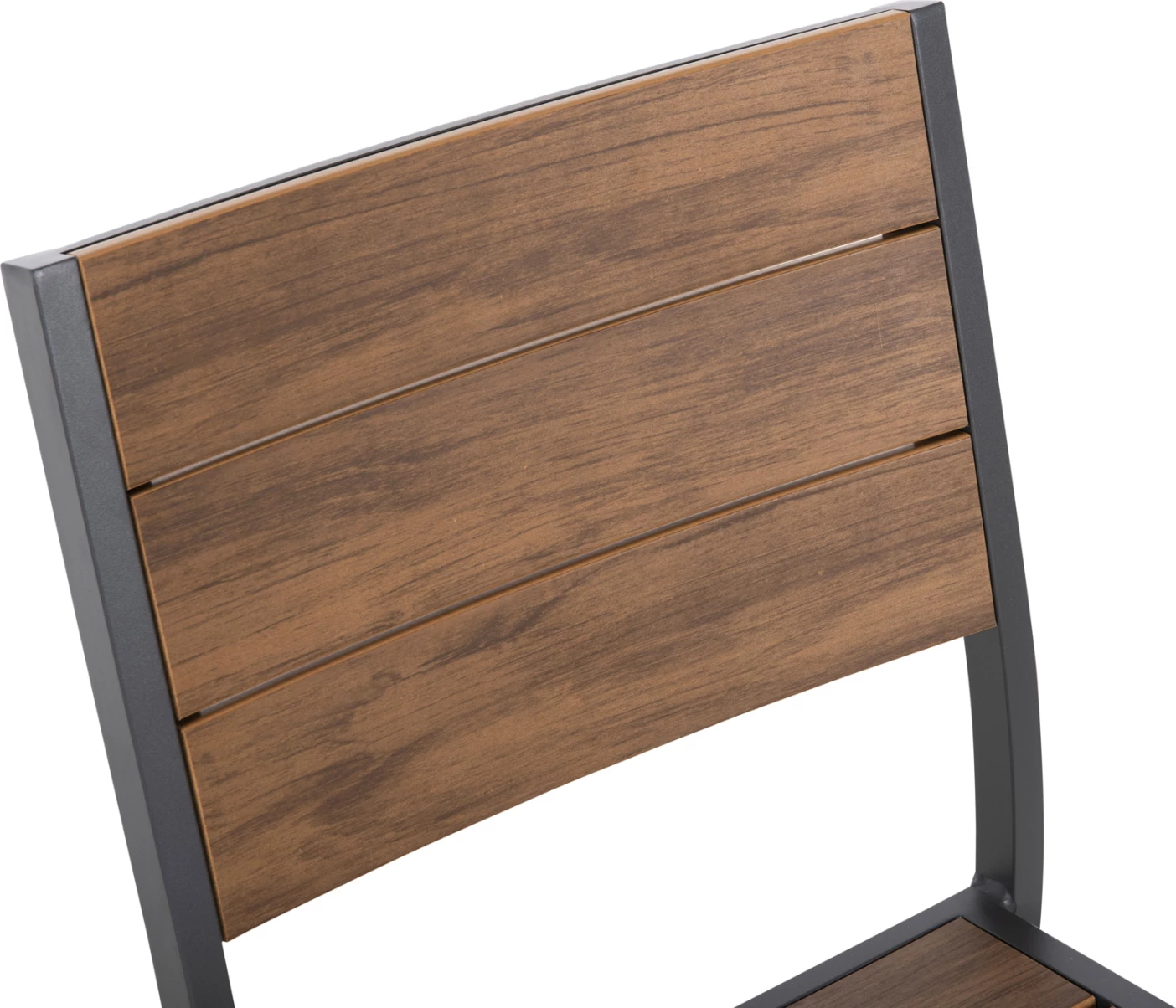 Aluminijast stol SAGA FH6063.02, temno siv, s polywood, 46x52x86H cm