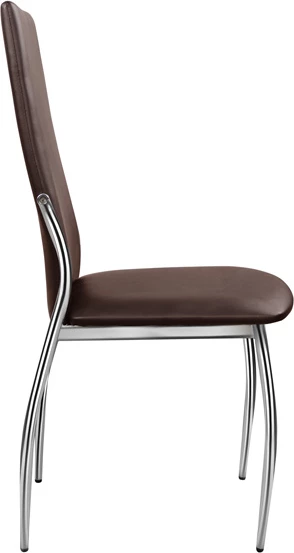 Jedilni stol Kim FH0080.05 rjav PU z kovinskim okvirjem 45X55X99 cm, set 4 kosov