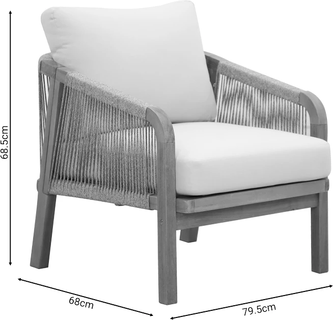 Garnitura za dnevno sobo in vrt, 4-delna Malibu I, akacijev trdi les, bež blago