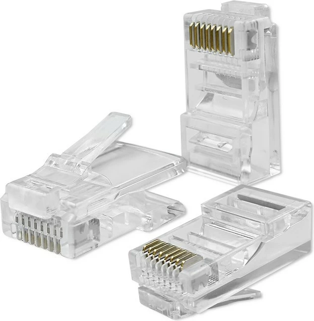 Modularni RJ45 konektorji CAT5e, 100 kosov, brez zaščite, zlati kontakti Qoltec