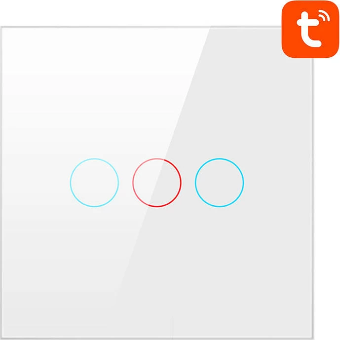 Pametno stikalo za razsvetljavo Avatto TS02-EU-W3, 3 tipke, WiFi, belo