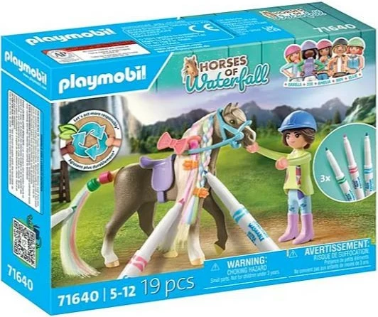 Kreativni set s konjem in 3 flomastri, Playmobil Horses of Waterfall 71640, 19 kosov