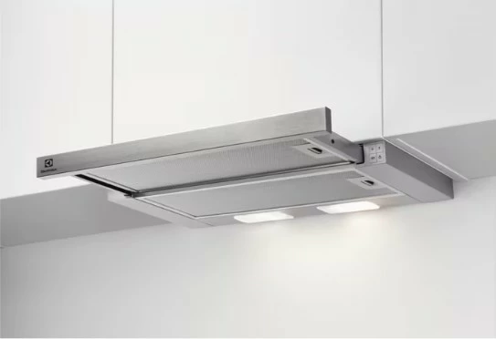 Teleskopska kuhinjska napa Electrolux LFP326S, 60 cm, 410 m³/h, 3 hitrosti, LED, siva