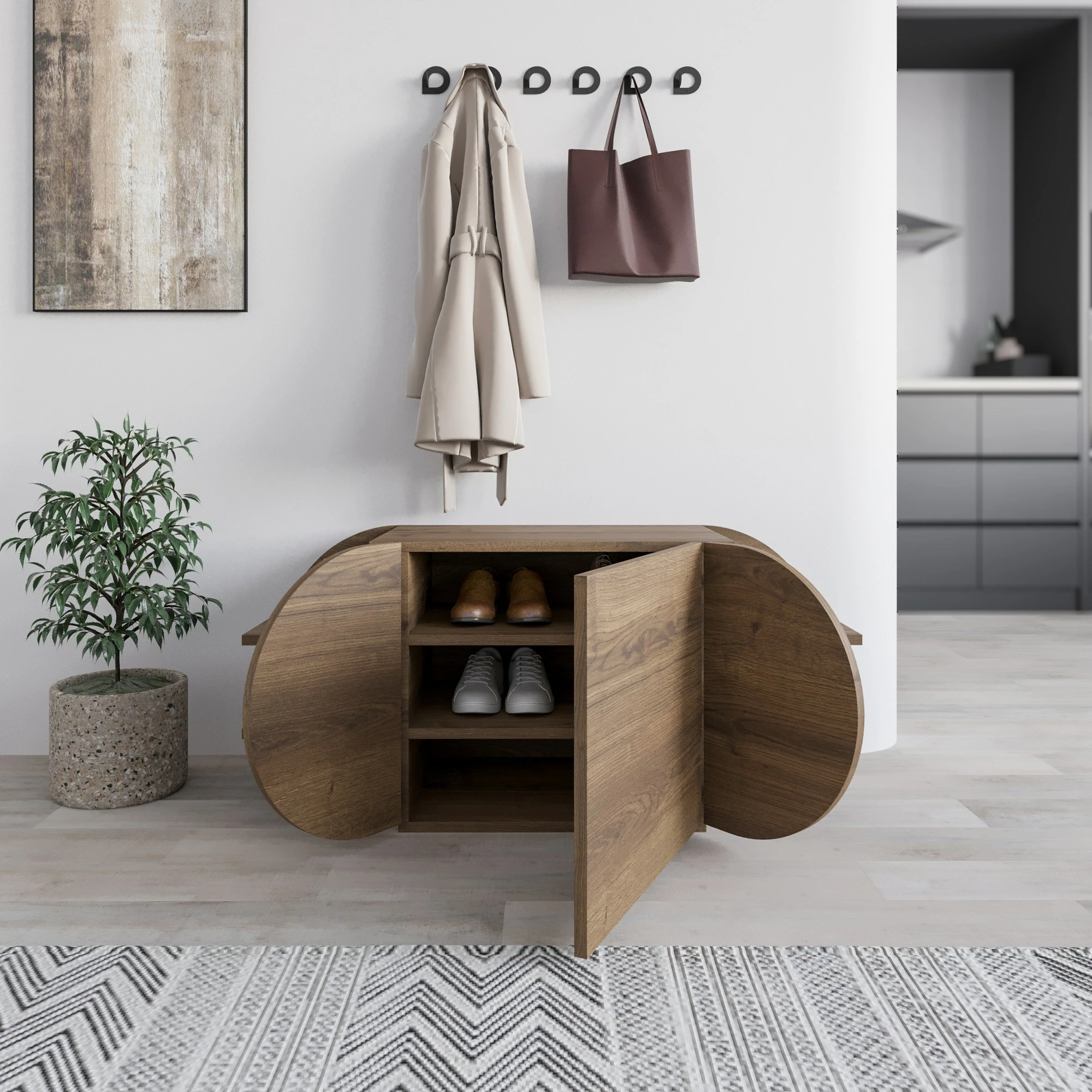 Obutevni omarica, Pozy Shoe Bench Skye Decor, barva Hitit