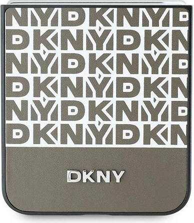 Ovitek za Samsung Galaxy Z Flip 6, DKNY Repeat Pattern Bottom Stripe, rjav