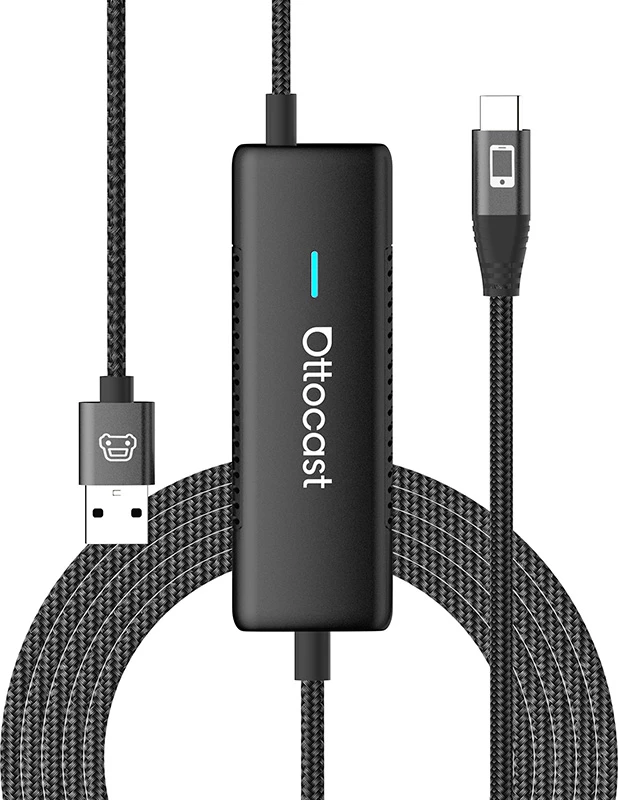 Brezžični avto adapter za ogled zaslona Ottocast CA450, črn