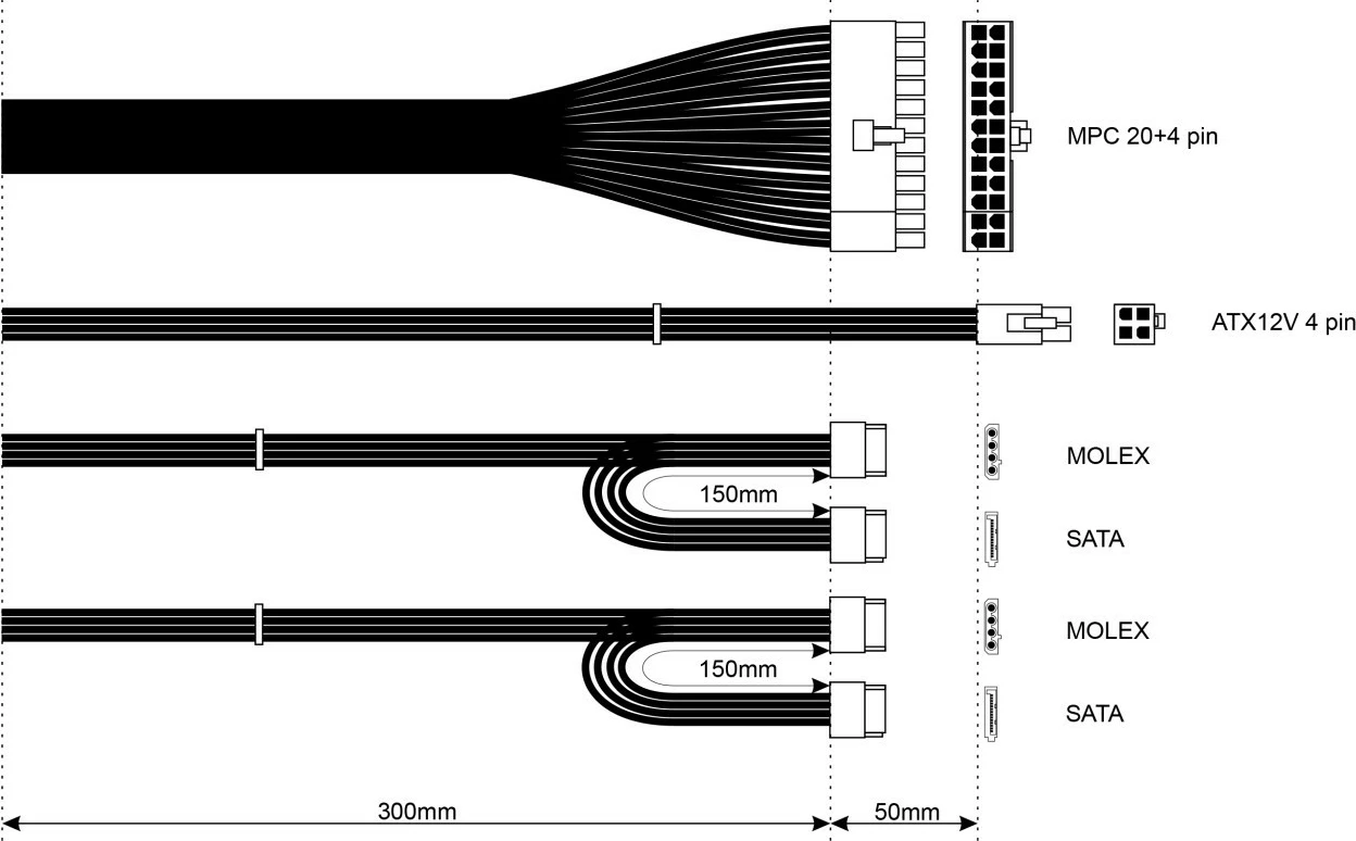 SFX napajalnik AKYGA AK-S1-300, 300W, siv