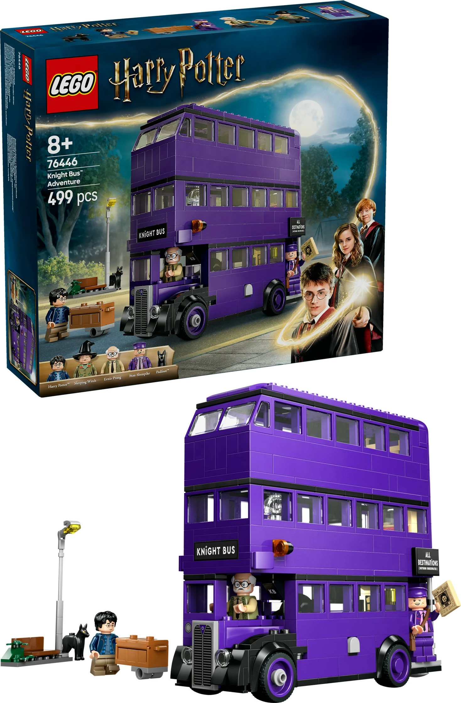 Set gradnje LEGO Harry Potter 76446, Pustolovščine z Knight avtobusom, večbarven