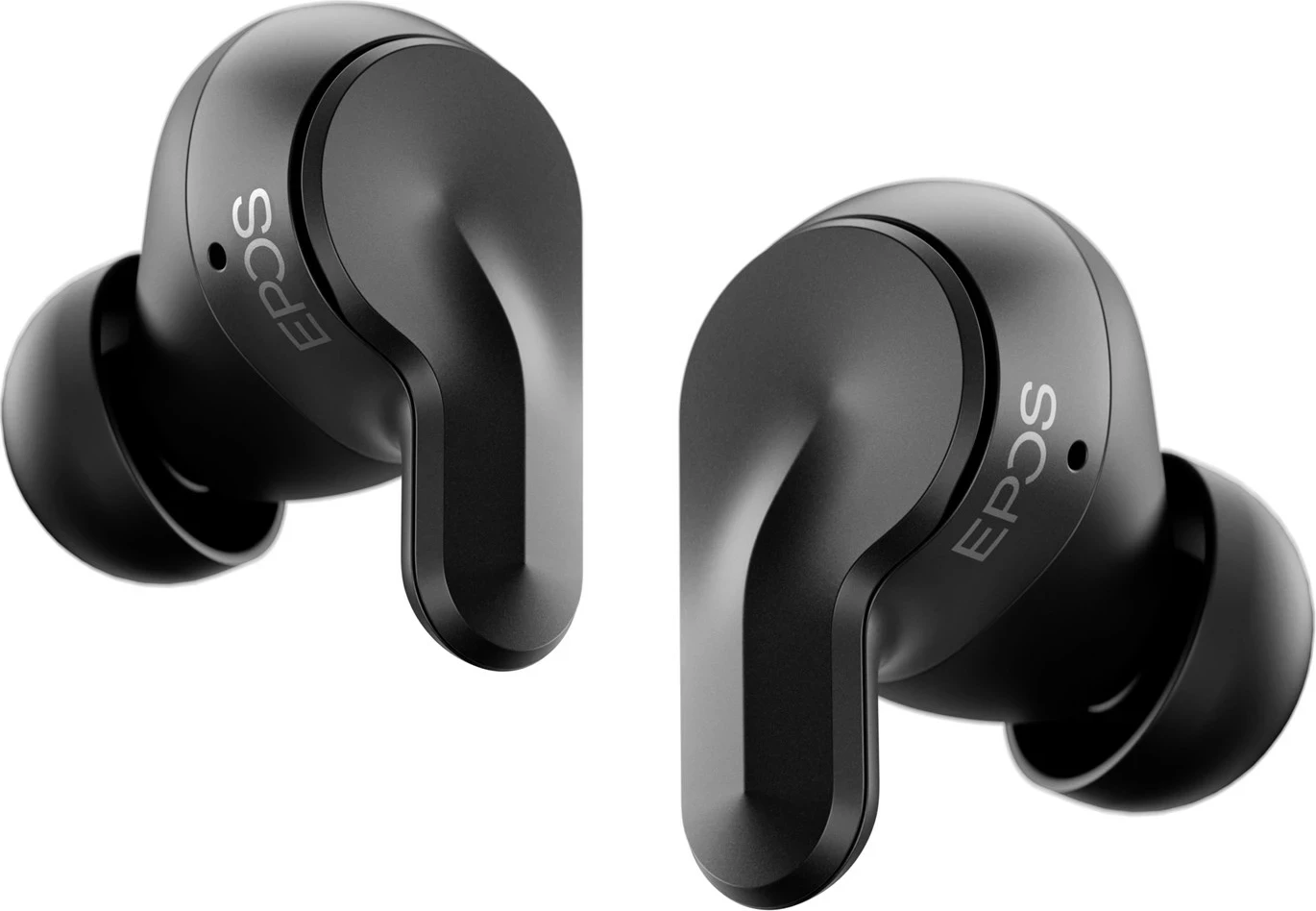 Pravi brezžični slušalke EPOS ADAPT E1TWS, Bluetooth 5.3, črne, s polnilno škatlico