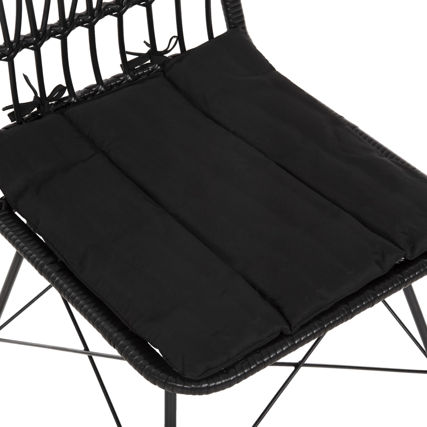 Vrtni stol ALLEGRA FH5453.12 kovina-blazina-pletenina v črni barvi 52x52x83.5Hcm