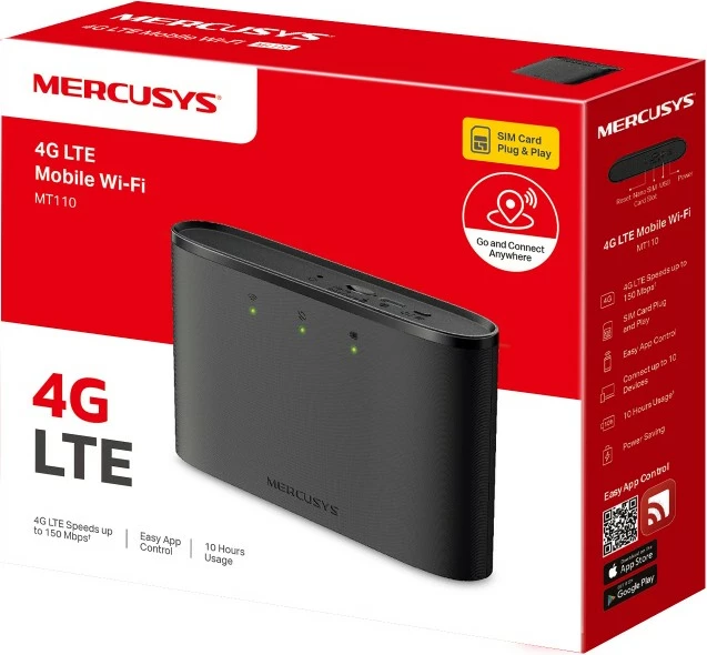 Mobilni usmerjevalnik TP-Link Mercusys 4G LTE, Wi-Fi, črn