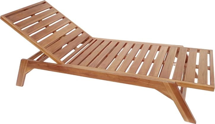 Ležalnik iz tikovega lesa Melop, naravna barva, 200x70x35 cm