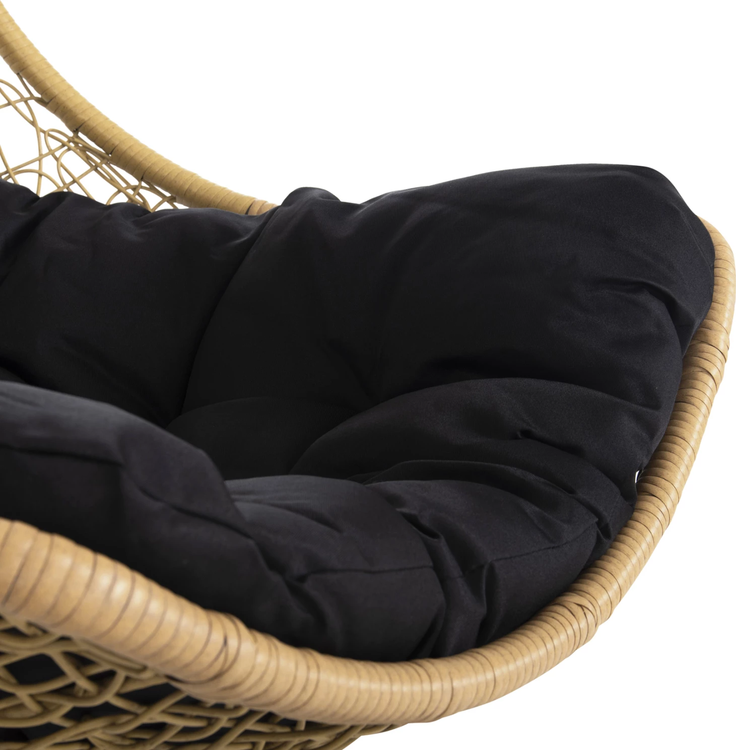 Viseče gnezdo MILLIE FH5996.04 kovinsko črno-sintetični ratan v bež Φ95x195Hcm