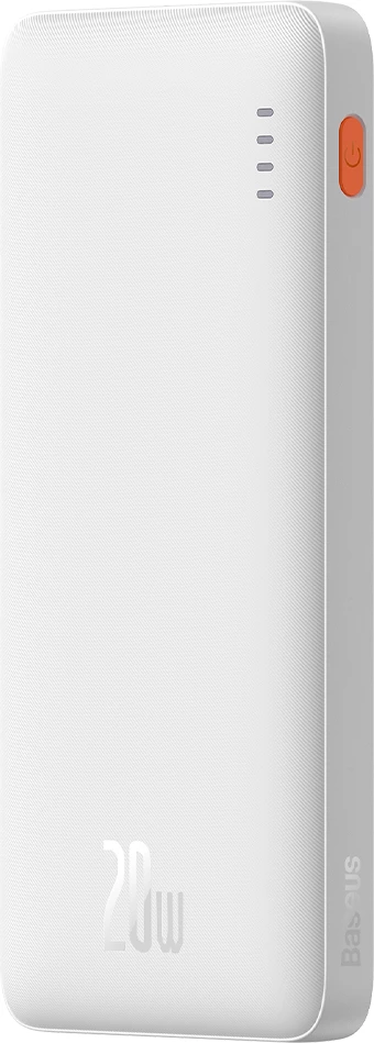 Prenosni polnilnik 10000 mAh 20W z USB-A na USB-C kablom, Baseus Airpow, bel