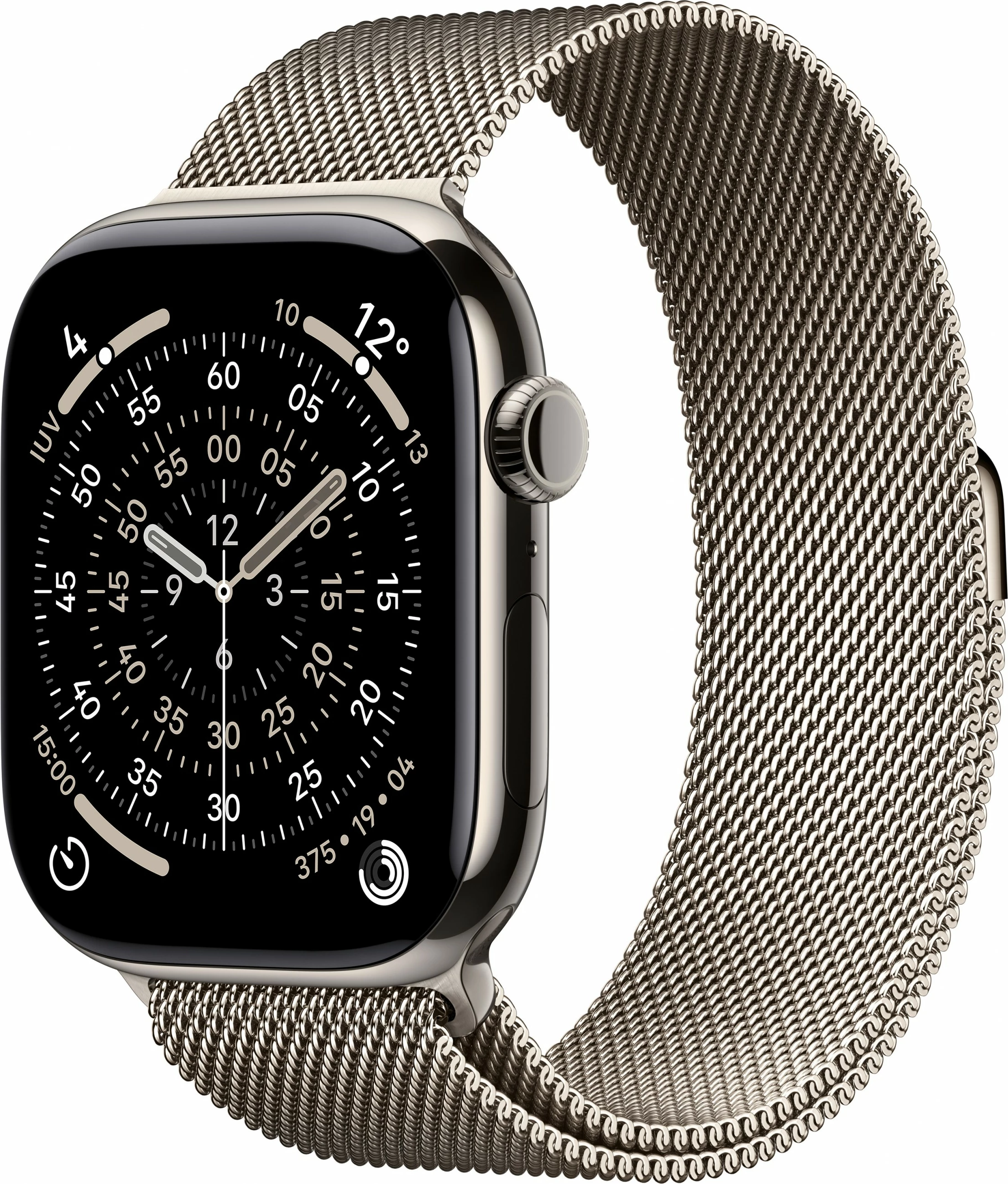 Pametna ura titansko ohišje Apple Watch S11 Cellular, 46 mm, Milanese pašček naraven (M/L)