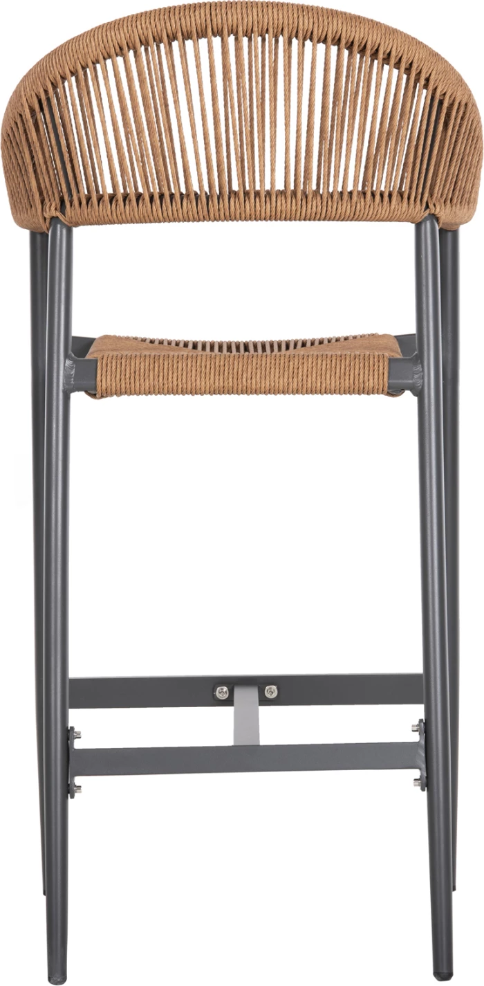 Aluminijasti barski stol GREGG FH5788.12 antracit-sand bež sintetični ratan 55x57x106Hcm