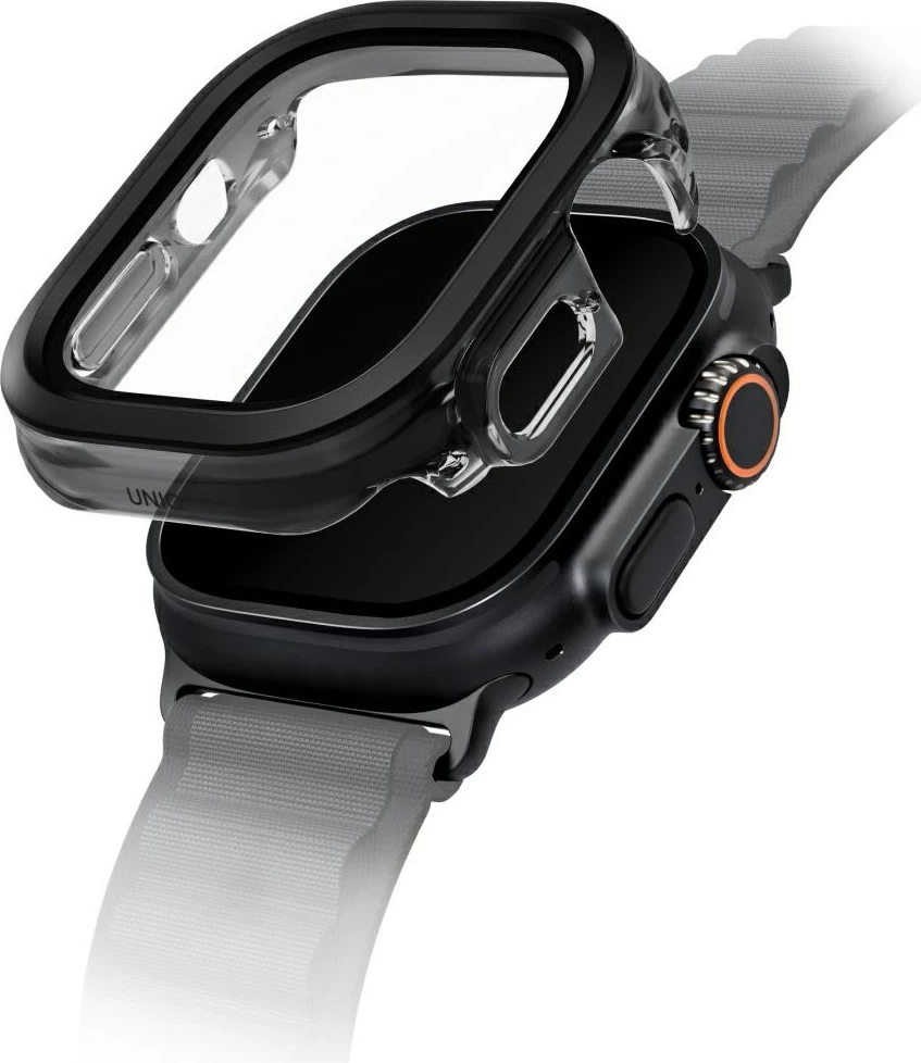 Ovitek UNIQ Voute za Apple Watch Ultra 49 mm, kaljeno steklo, črn