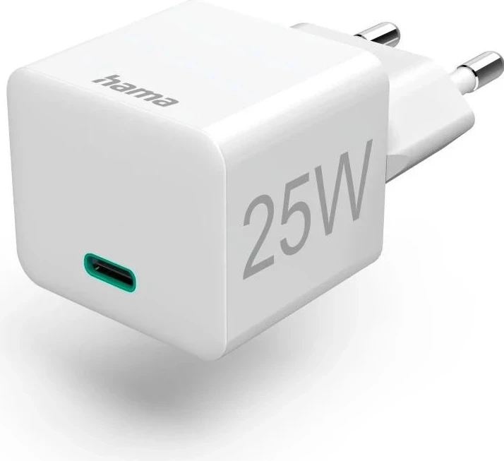 Kompaktni polnilec za mobilne telefone Hama mini, 25 W, bel