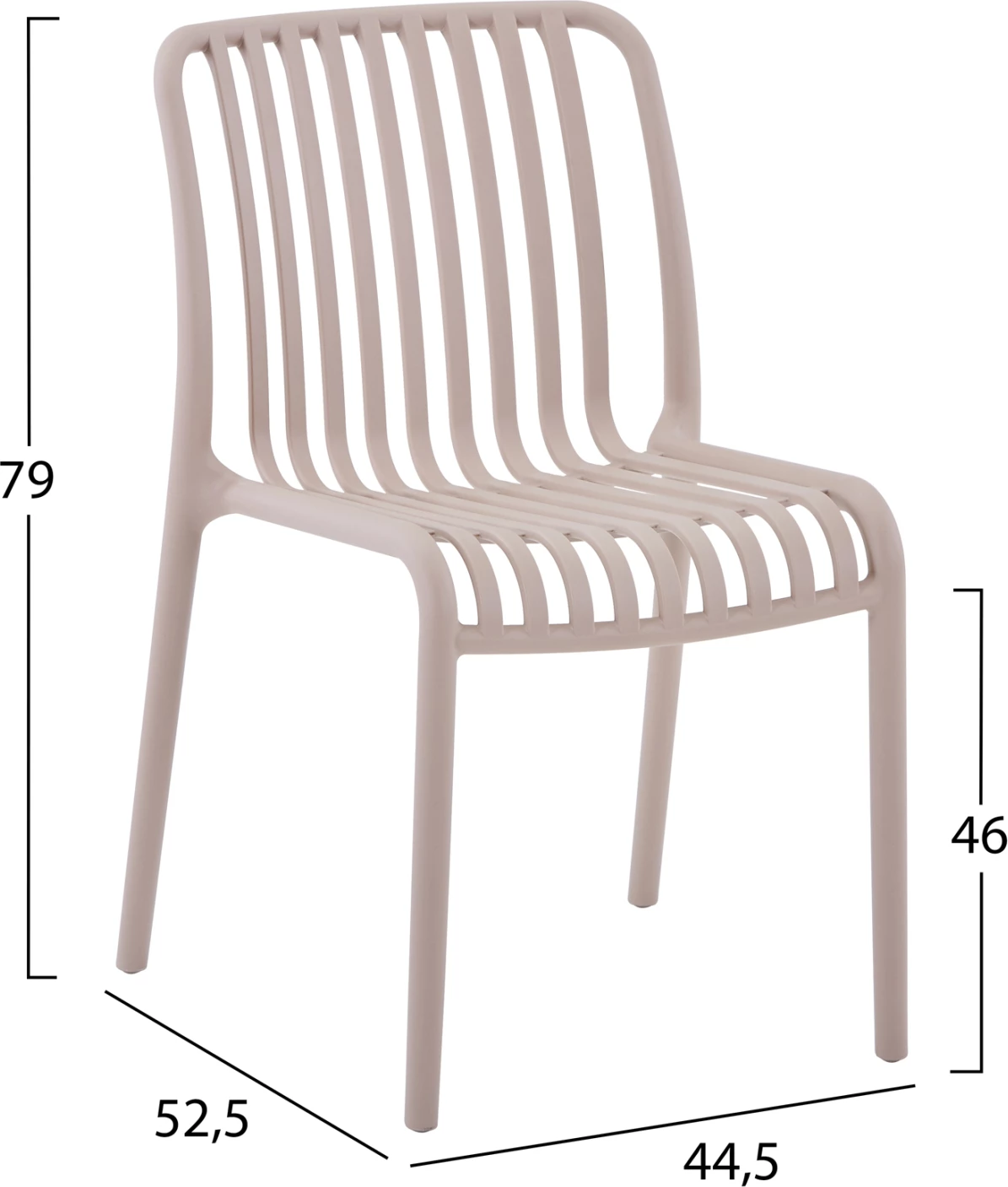 Zunanji stol CONVEE FH6104.04 iz polipropilena v kapučino 48x56x79H cm