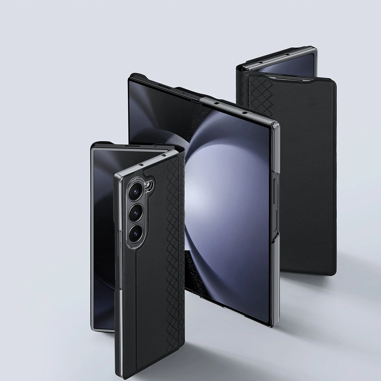 Ovitek za telefon Dux Ducis Brill za Samsung Galaxy Z Fold 6, z magnetnim zapiranjem, žepom za kartico, iz eko usnja, črn