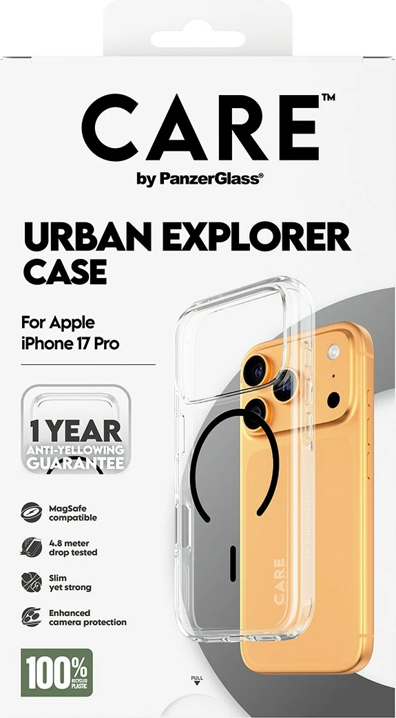 Prozoren ovitek za telefon PanzerGlass CARE Flagship Urban Explorer MagSafe za iPhone 17 Pro