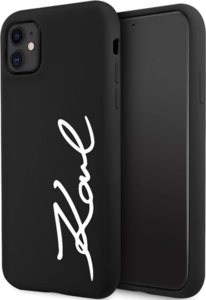 Zaščitni ovitek za iPhone 11/XR 6.1", silikon, črn Karl Lagerfeld KLHCN61SKSVGK