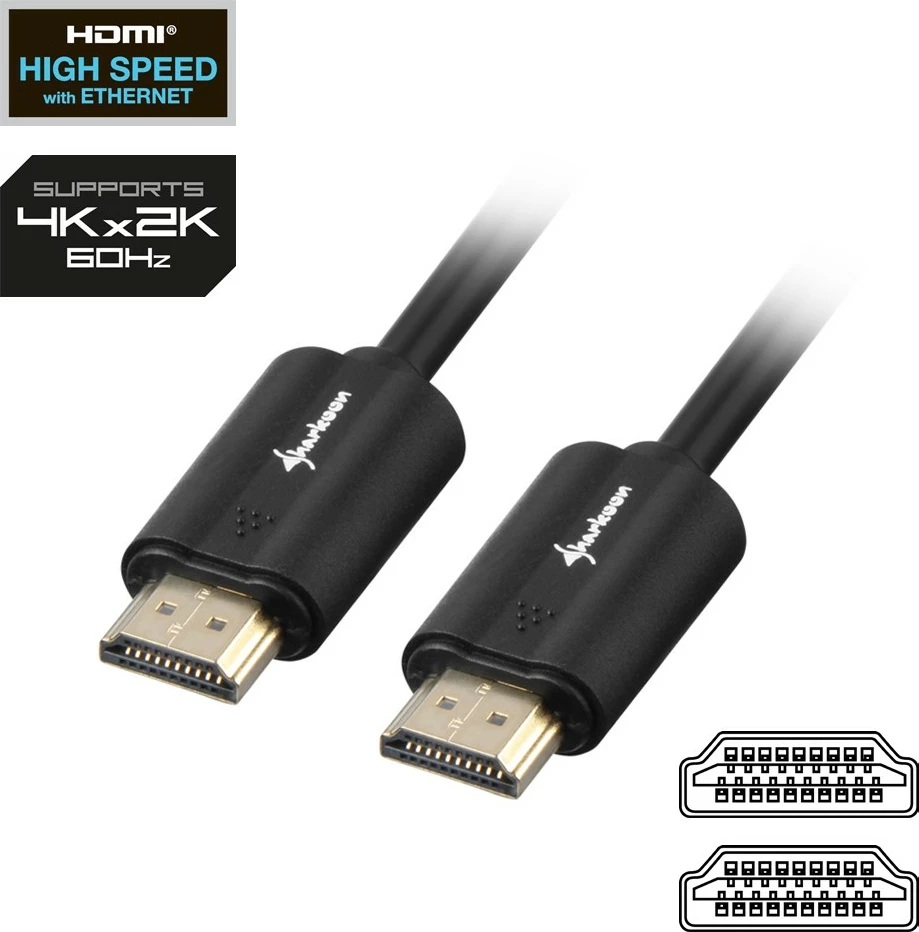 HDMI kabel 10 m 4K, Sharkoon, črn