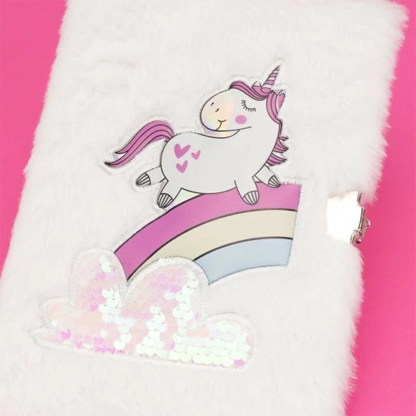 Dnevnik z vilinsko tematiko Nice Girabrilla enorog, za deklice, 25x30 cm, z magičnim pisalom in silikonskim ključavnim obeskom