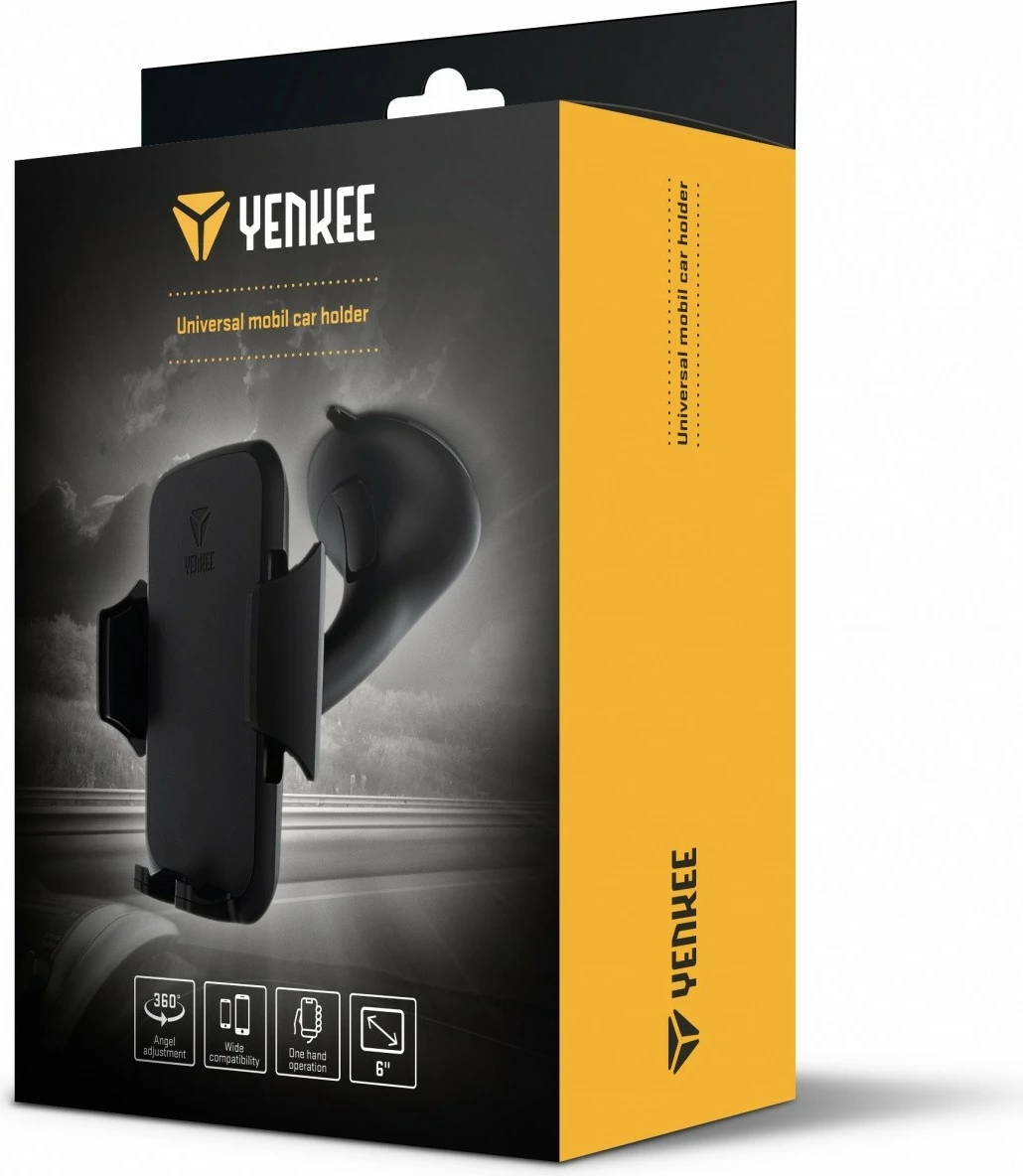 Univerzalni nosilec za telefon YENKEE YSM 415BK, za avto, do 6", črn