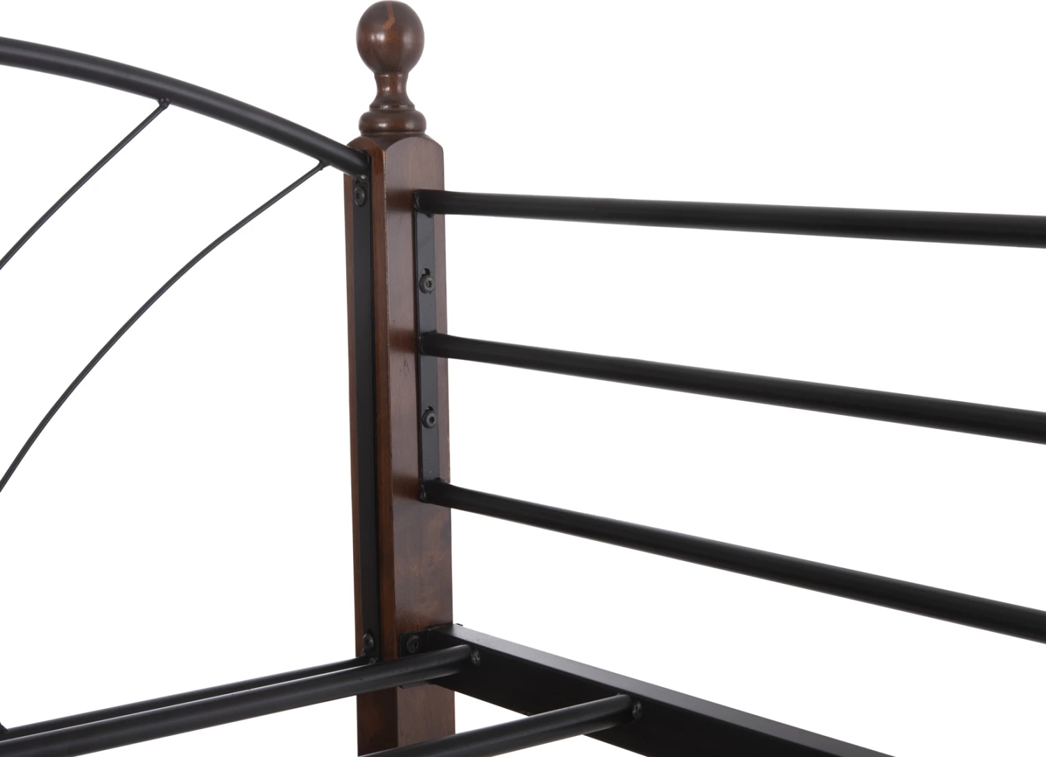 Pograd STOREY FH687 črna kovina-guma v orehovem lesu 200x90x158Hcm