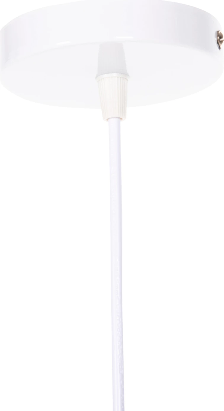 Stropna viseča svetilka FH4149 bela kovinska kapa-leseni detajl Φ22x115Hcm