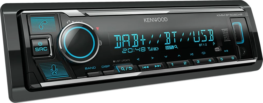 Avtoradio Kenwood KMMBT508DAB, Bluetooth, USB, črn