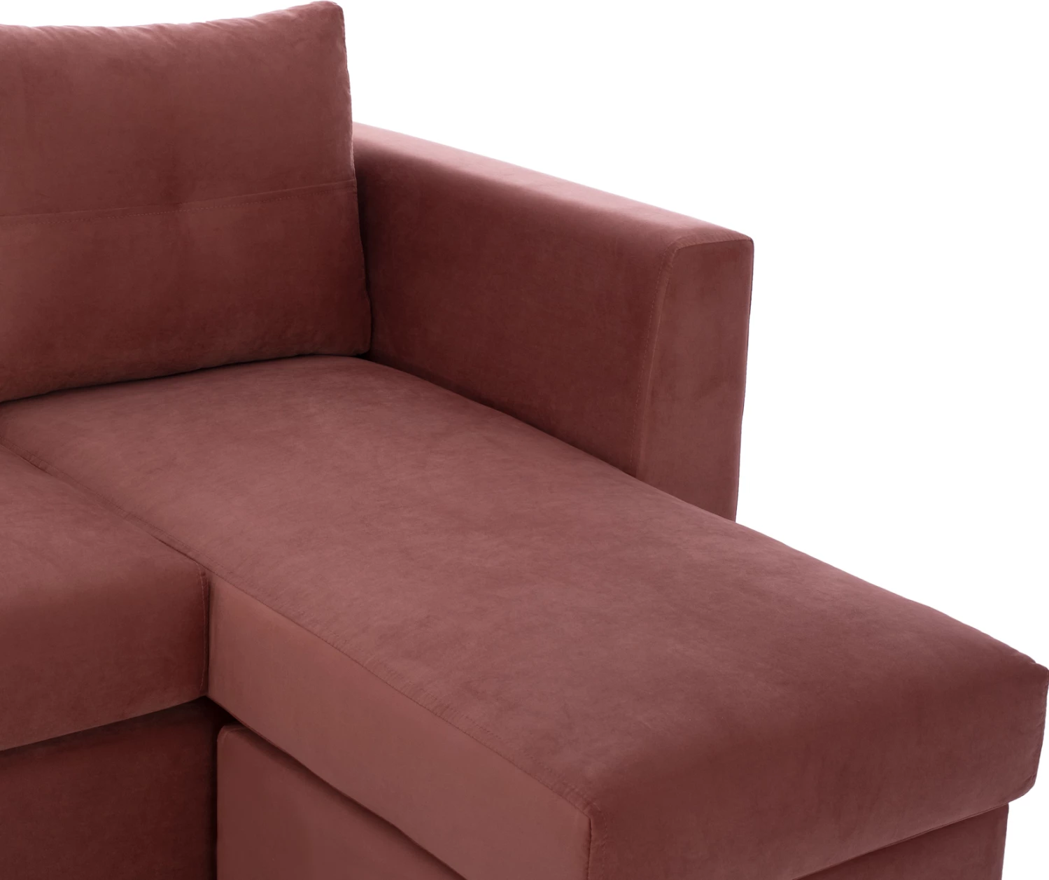 Kotna sedežna garnitura ΡONZA, prašno roza, visoke noge, 2 kosa, reverzibilna, tkanina, odporna na madeže in vodo