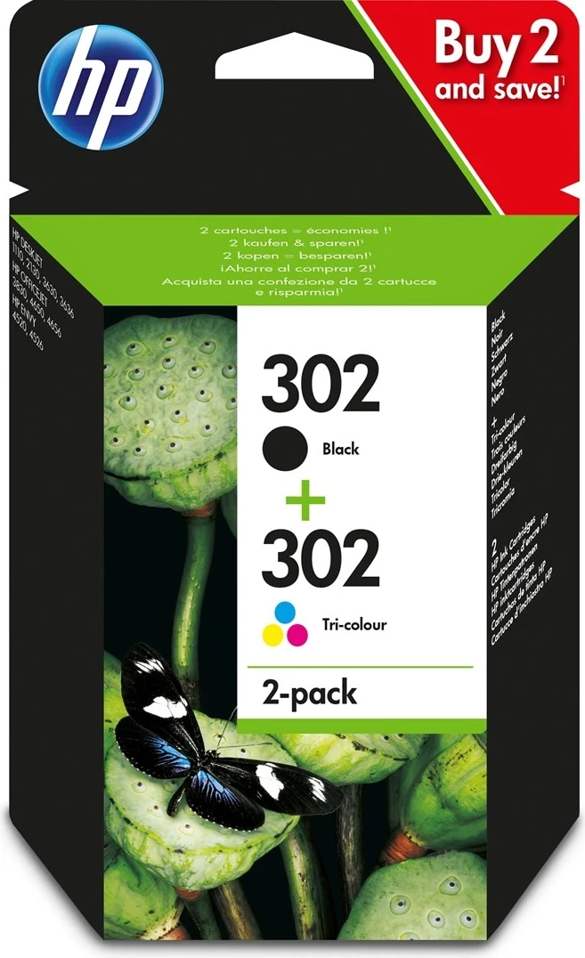 Črnilo za tiskalnik HP 302, tribarvno, 2 kosa