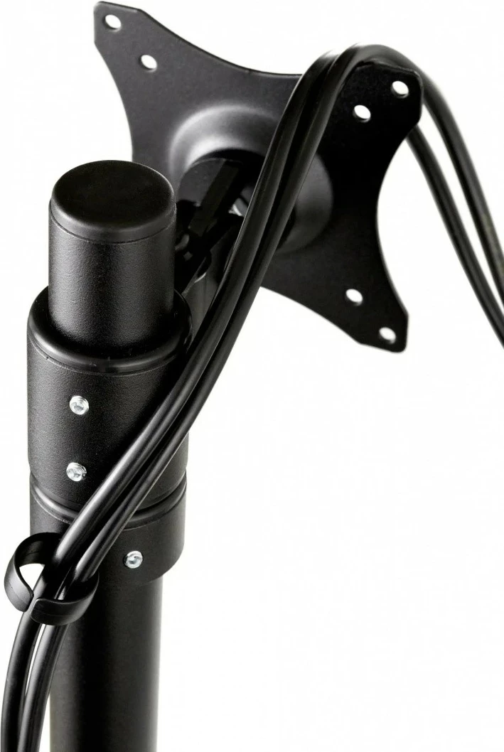 Namizni nosilec za dva monitorja Edbak SV08, kovina, črno in srebrno