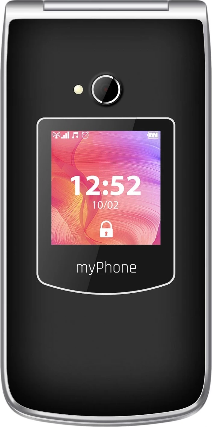 Preprost mobilni telefon z tipkovnico, myPhone Rumba 2, črno-srebrn
