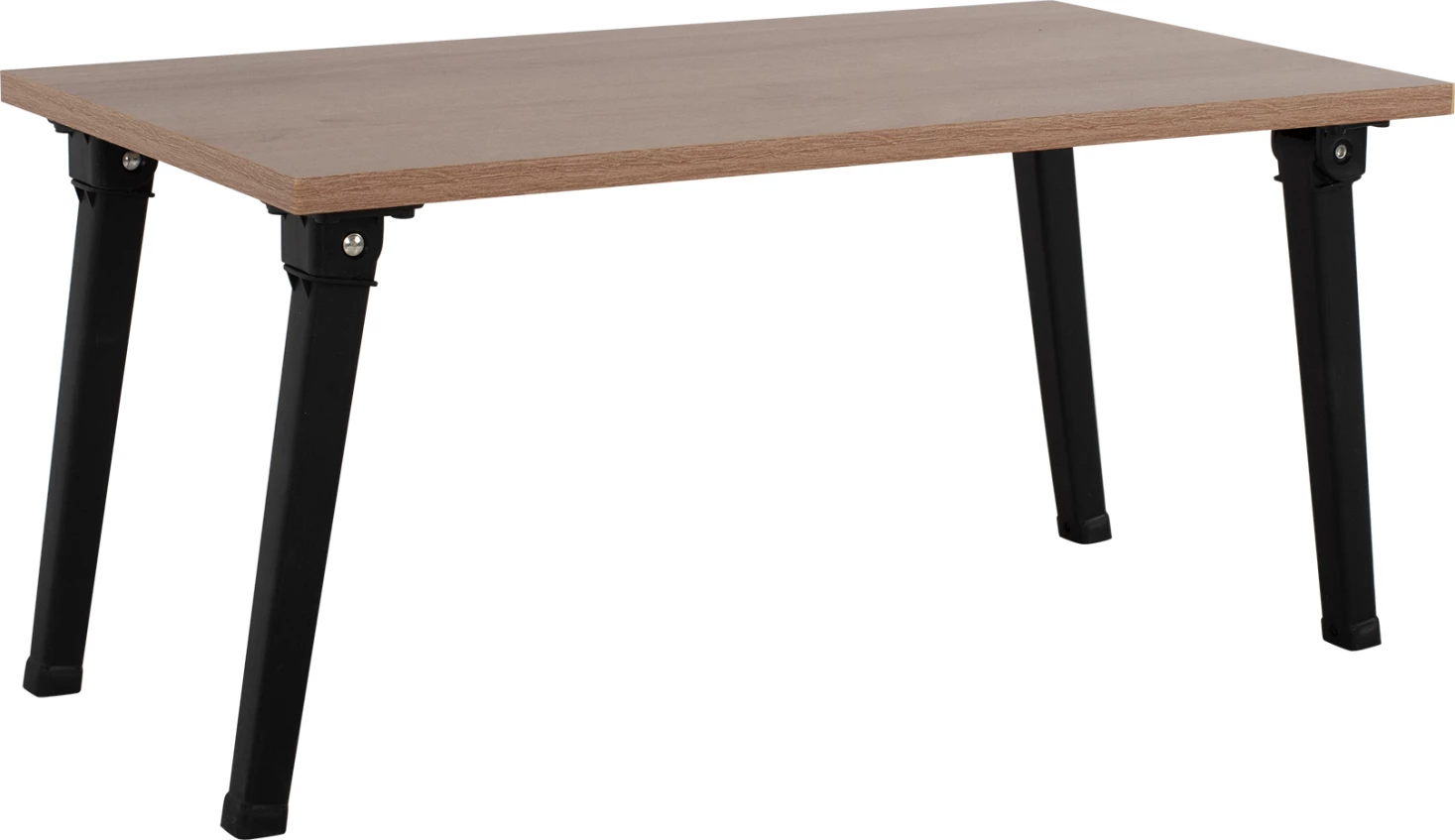 Stranska miza/pladenj za posteljo BRITTA FH8965.11 zložljive črne kovinske noge-melamin v oreh 60x34x29Hcm