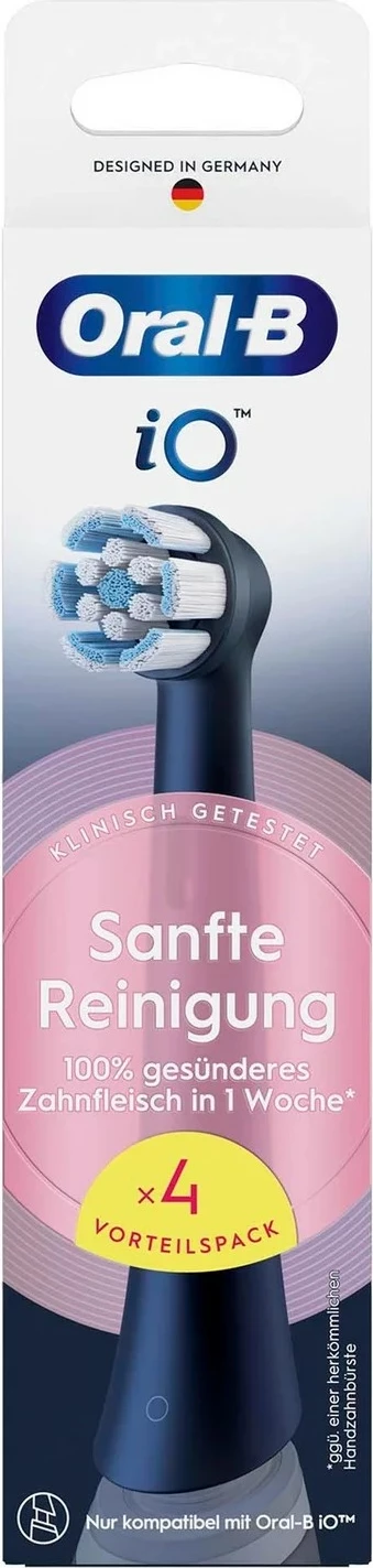 Zamenjalne glave za Oral-B iO, 4 kosa, črne, mehansko čiščenje