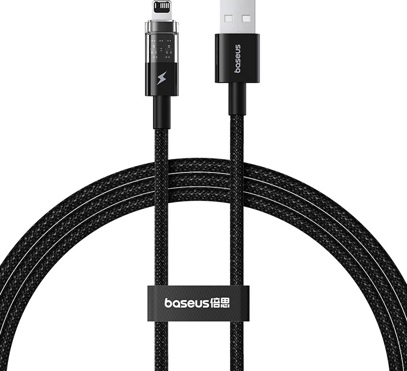 Hitri polnilni kabel USB na IP Baseus Gem, 1 m, črn