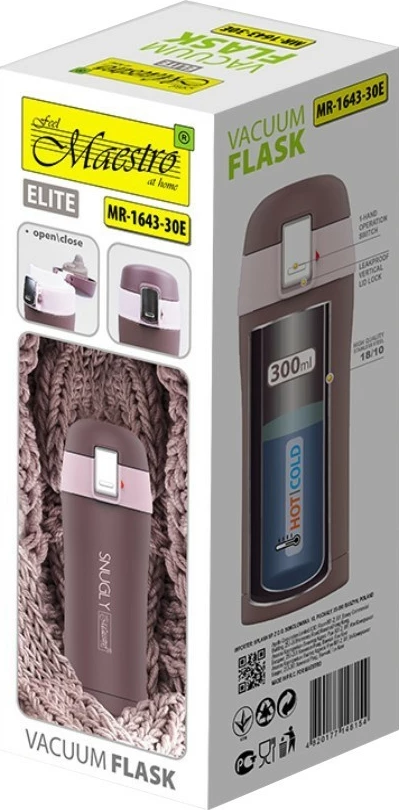 Termovka 300 ml Feel-Maestro SNUGLY MR-1643-30E, rjava