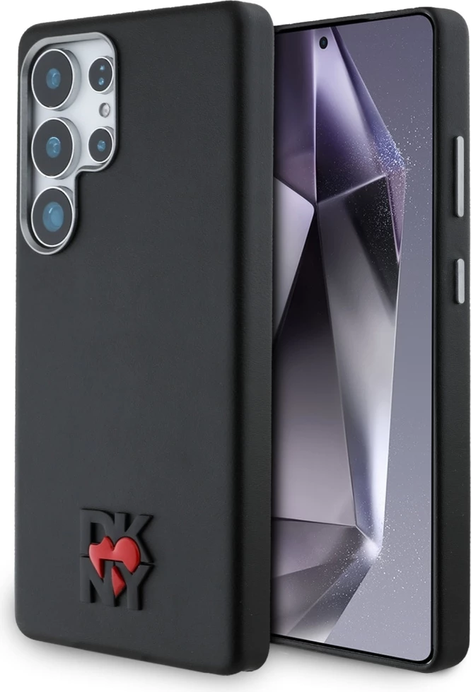 Zaščitni ovitek DKNY Leather Heart of NY za Samsung Galaxy S25 Ultra, črn
