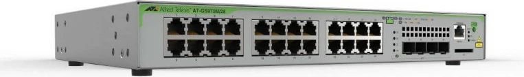 Stikalo Allied Telesis, 16x 10/100/1000T PoE+ porti, 2x combo porti, 247 W PoE, eno AC napajanje, EU kabel, sivo